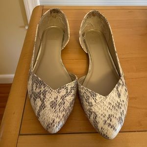 Snakeskin flats - size 7.5